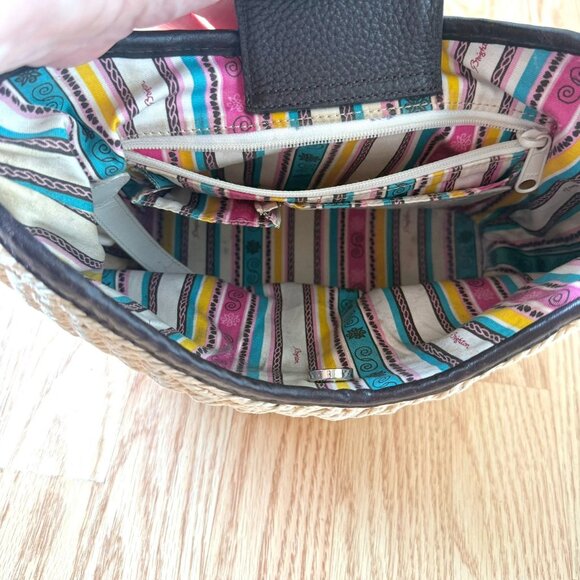 Brighton Woven Straw Shoulder Bag Colorful Striped Hobo Tote Boho Beach Coastal - Picture 10 of 13